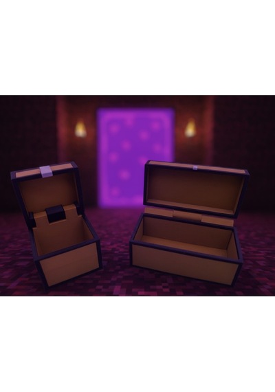 Minecraft 2 Li Sandık Dekoratif Kutu - Masaüstü Saklama Ve Düzenleyici Kutu