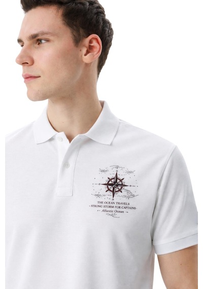 Arma Ar-ma Erkek Polo Yaka Tişört Resim Baskili Örme Kumaş Regular Fit %100 Pamuk 30/1 Çift Toplama Penye Pike Y31374358902 Beyaz-b1