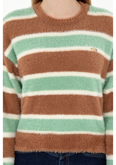 U.S. Polo Assn. Kadın Camel Bisiklet Yaka Kazak 50293145-VR015