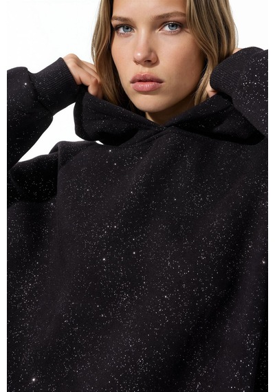 Hiccup Busem Kadın Pamuk Karışımlı Sweatshirt Siyah