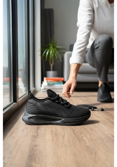 Enoch Erkek Nefes Alan Hafif Tabanlı Koşu Ve Yürüyüş Ayakkabısı Sneaker Siyah