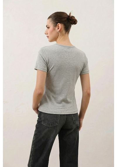 Antioch Kadın Basic T-shirt Gri