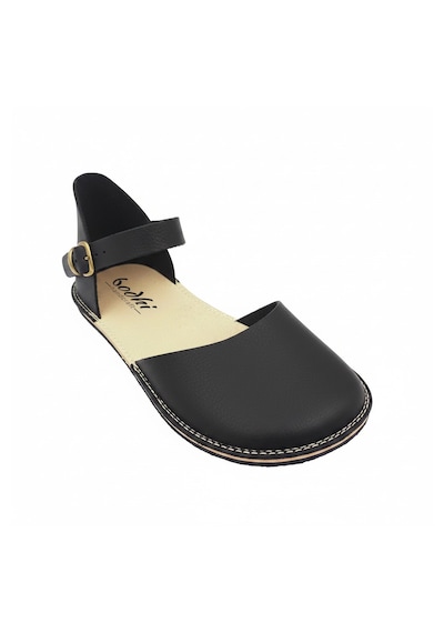 Bodhi Handcraft Kadın Barefoot Hakiki Deri Minimalist Günlük Sandalet El İmalatı Siyah