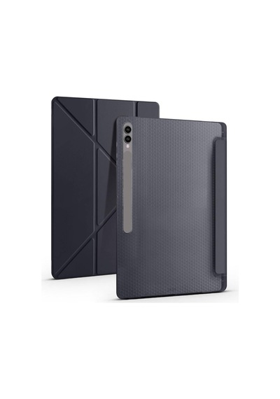 Lexroo Galaxy Tab Serisi Tri Folding Kalem Bölmeli Standlı Kılıf 4 Farklı Stand Açısı