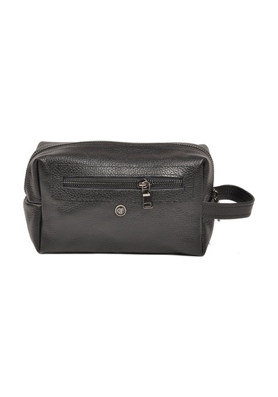Praff Leather Siyah Hakiki Deri Fermuarlı Çok Bölmeli Erkek Portfoy El Çanta Pc-002