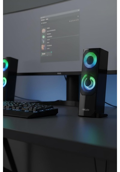 Md-s102 2.0 3wx2ch Rgb Ledli Siyah Usb Soundbar Hoparlör