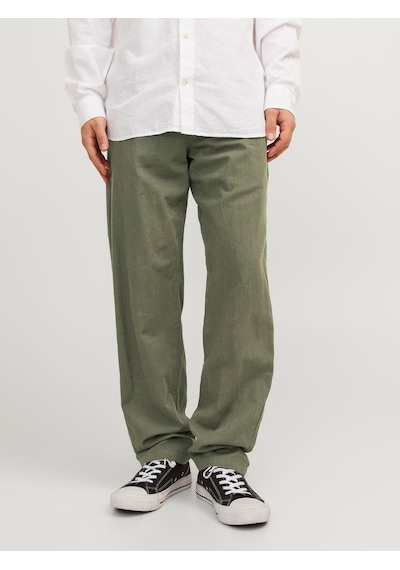 Jack & Jones Jack Jones Erkek Rahat Kesim Keten Pantolon 12248606 Beyaz