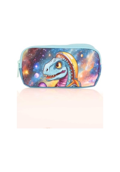 Kaukko Kids 3 Bölmeli Kalem Çantası Layer Dinosaur Mavi L8184