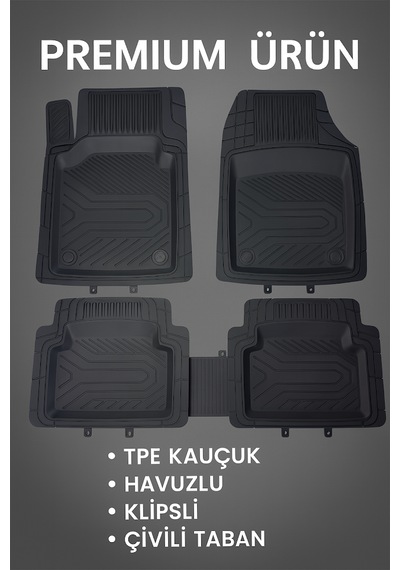 Tüm Araçlara Uyumlu Unimat3d Havuzlu Paspas