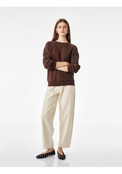 Koton Çiçek Boncuk İşleme Detaylı Uzun Kollu Bisiklet Yaka Sweatshirt Kahverengi 7wak10046ek Kahve Koton Çiçek Boncuk İşleme Detaylı Uzun Kollu Bisiklet Yaka Sweatshirt Kahverengi 7wak10046ek Kahve