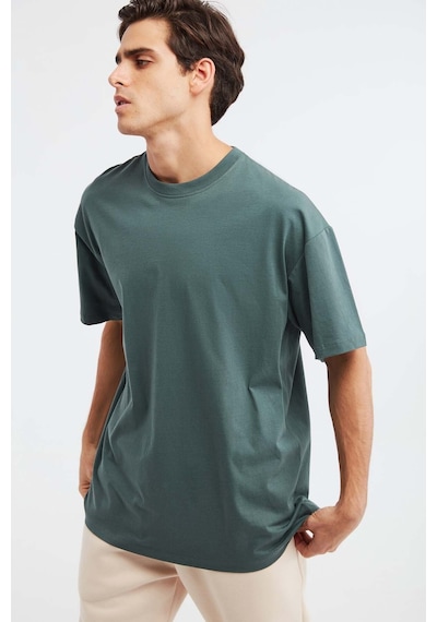 Grımelange Jett Erkek Oversize Fit %100 Organik Pamuk Kalın Dokulu Bisiklet Yakalı Koyu Yeşil T-shirt Koyu Yeşil Grımelange Jett Erkek Oversize Fit %100 Organik Pamuk Kalın Dokulu Bisiklet Yakalı Koyu Yeşil T-shirt Koyu Yeşil