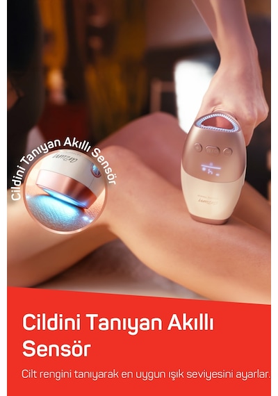 Arzum AR5178 Sateen Touch Şarjlı Ipl Tüy Alma Sistemi, Otomatik Mod, Cilt Rengi Sensörlü, Beyaz