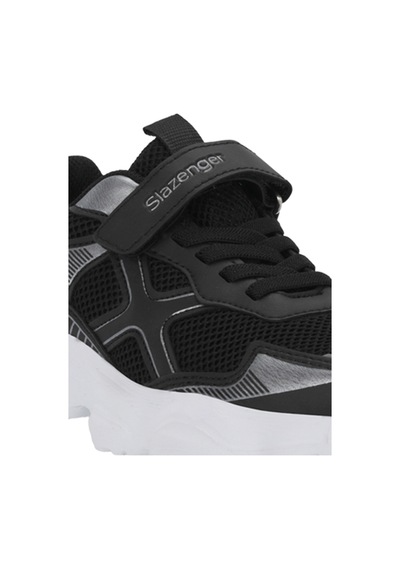 Slazenger Fast Track I Unisex Çocuk Cırt Cırtlı Siyah / Gümüş Günlük Spor Ayakkabısı