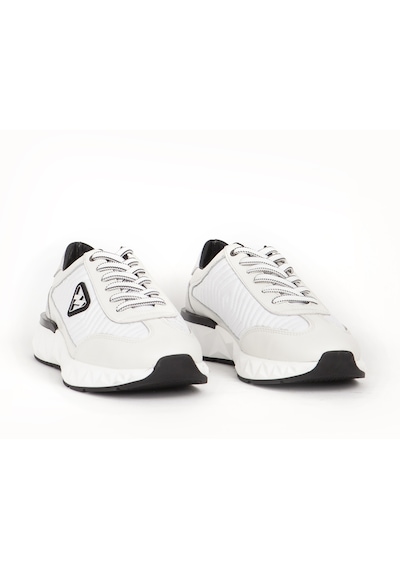 Marcomen Erkek Günlük Kalın Tabanlı Bağcıklı Sneaker Gerçek Deri 19498 Beyaz Beyaz