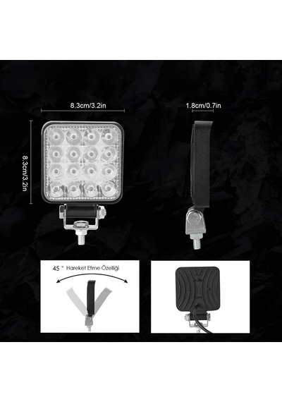 16 Ledli Projektör Lamba Atv-Off Road Jeep-Iş Makinası