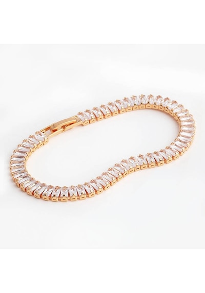 Chavin Su Yolu Baget Beyaz Taşlı Rose Gold Bayan Bileklik es53 Bronz