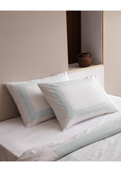Madame Coco Valette King Size %100 Pamuk Nevresim Takımı - Beyaz/mavi 8684427205044 Beyaz