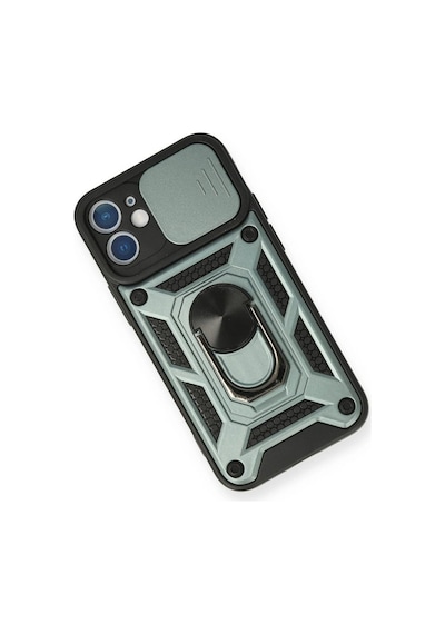 Apple İphone 12 Mini Kılıf Pars Lens Yüzüklü Silikon - Yeşil Çok Renkli