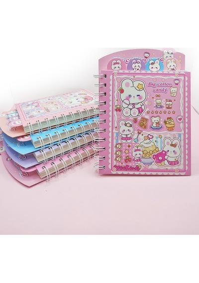 Tatlış Tavşan Ayraçlı A5 Not Defteri 14x18 Cm - Pembe
