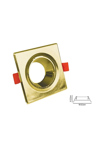 Gu10 Dekoratif Kare Plastik Kasa Gold 2 Adet
