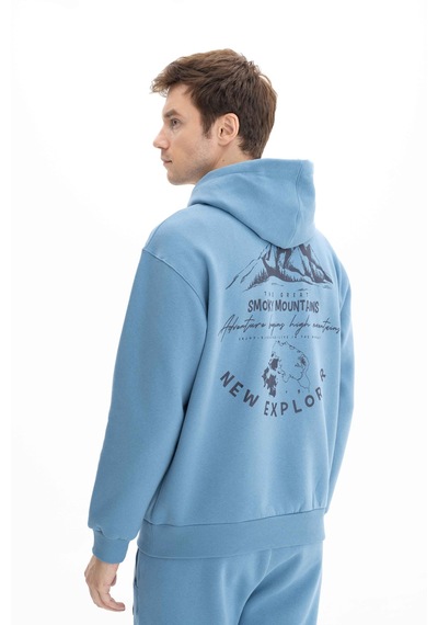 AR-MA Arma Şardonlu 3 İplik Erkek Relax Fit Kanguru Cepli Kapşonlu Sweatshirt 001