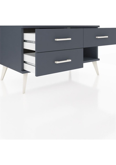 Hyperion Şifonyer 3 Çekmeceli 88x44x48 Antrasit-antrasit Antrasit Hyperion Şifonyer 3 Çekmeceli 88x44x48 Antrasit-antrasit Antrasit