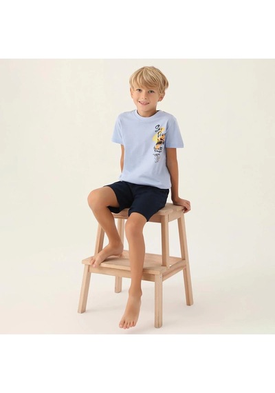 Arnetta 2989c Erkek Çocuk Bermuda Pijama Takım Mavi