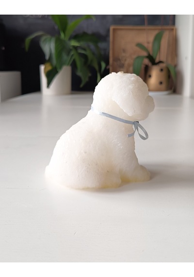 Köpek Figürlü Mum Beyaz 12 Cm