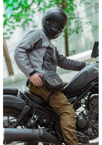Rockbros 2'si 1 Arada Sert Kabuk Motosiklet Depo Üstü & Bacak Çantası Sarı - Siyah