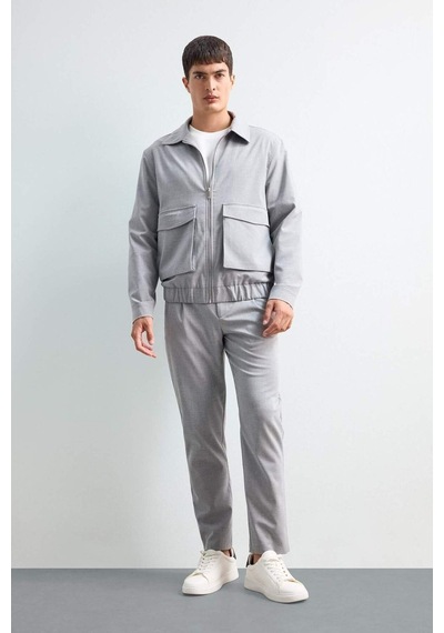 Defacto Relax Fit Polo Yaka Fermuarlı Mont F0417ax25augr377 Gri