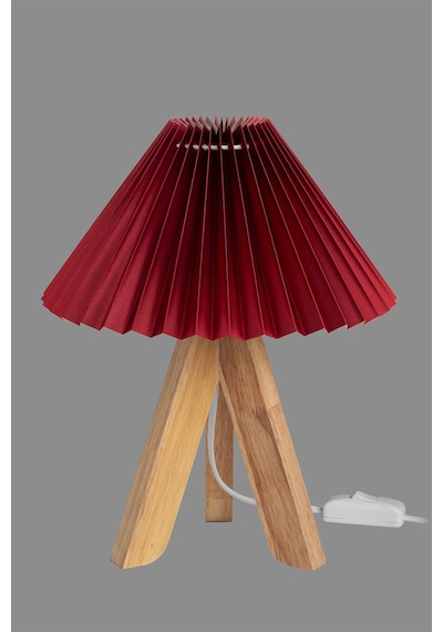 Rino Abajur Tripod Ahşap Ayaklı Pilise/akardeon Şapkalı Masa Lambası - Salon, Yatak Odası, Komodin Üstü Gece Lambası Bordo Bordo Rino Abajur Tripod Ahşap Ayaklı Pilise/akardeon Şapkalı Masa Lambası - Salon, Yatak Odası, Komodin Üstü Gece Lambası Bordo Bordo