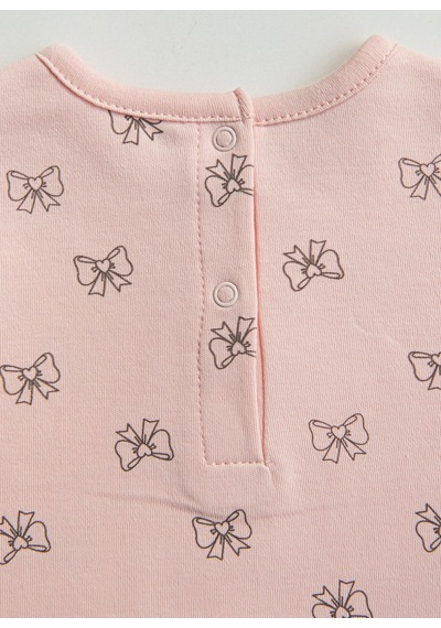 Kitikate Organik Fiyonk 2'li Pijama Takımı Pembe Pembe
