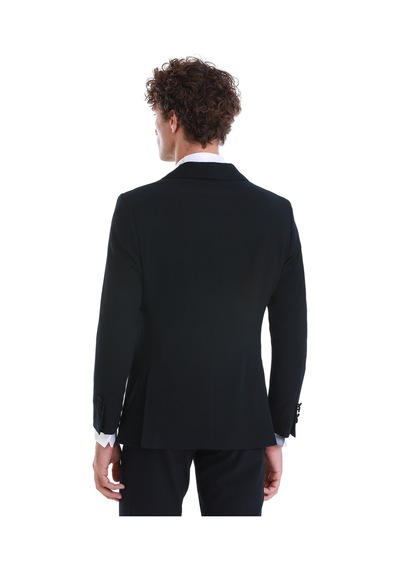 Hatemoğlu 33122124c003 Slim Fit Düz Çıkma Şal Yaka Smokin Damatlık Lacivert