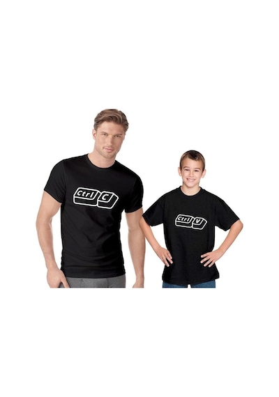 Baba Oğul Kız Ctrl+C Ctrl+V Kombini Tişört Giyim (544653626)