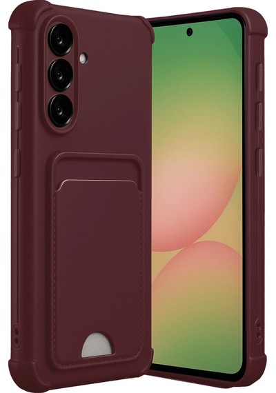 Samsung Uyumlu Galaxy A36 Kılıf Kelvin Kartvizitli Silikon Bordo\