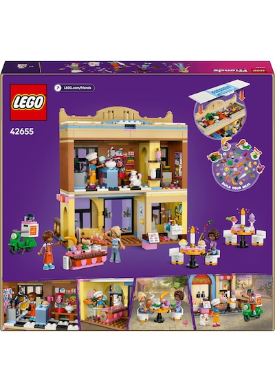 LEGO® Friends Restoran ve Aşçılık Okulu 42655 - 8 Yaş ve Üzeri Çocuklar için Mini Bebek İçeren Yaratıcı Oyuncak Yapım Seti (896 Parça)