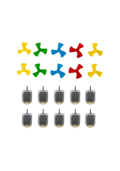 10 adet DC Motor Deney Motoru + 10 adet Pervane