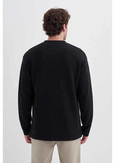 Cazador 50690 Erkek Bisiklet Yaka Sweatshirt Siyah