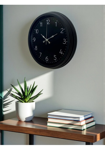 Zentime Classic Black Zarif 40 Cm Metal Duvar Saati Çok Renkli