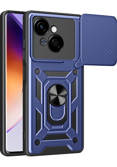 Teleplus Tecno Spark Go 1 2025 Kılıf Magnetik Standlı Kamera Korumalı Slide Sürgülü Cover Kapak