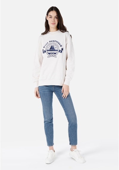 Colin's Colins Comfort Fit Kadın Baskılı Beyaz Sweatshirt Cl1067957 Q1.v1 Ofw Beyaz
