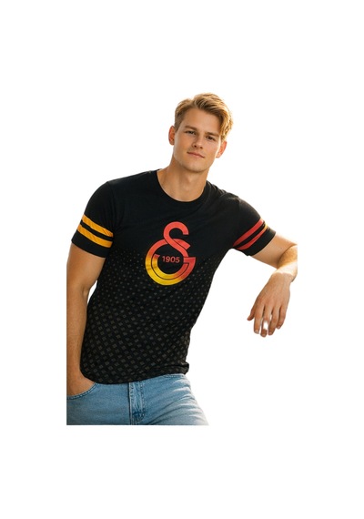 Galatasaray Lisanslı Siyah Basic Ve Siyah Logo Baskılı T-shirt Hediyeli Siyah