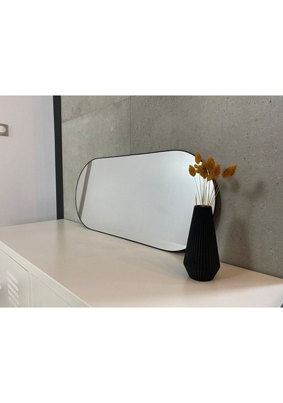 Model Alfa Dekoratif Ayna Duvar Aynası Konsol Aynası Boy Aynası Mdf 120cm X 50 Cm Elips Ayna 120 X 50 Siyah