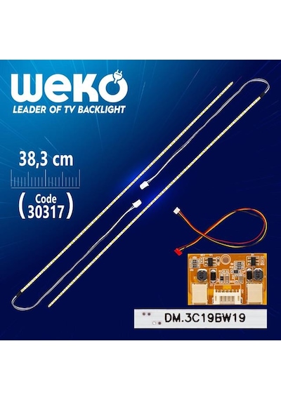 19'' Inch 38.3 Cm 54 Ledli 12v Universal Monitör E-led Çift Led-sürücü-kablo Takımı Wk-0140