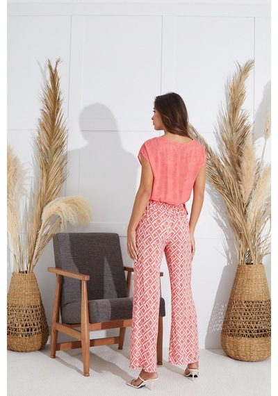Sevim Kadın Kısa Kol Nar Çiçeği Pijama Takım C9t1n5o51 001