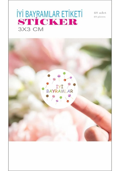 İyi Bayramlar Etiket Sticker 3 Cm - 48 Adet
