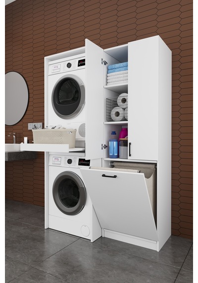 Çamaşır Makinesi Banyo Dolabı Takımı Sepetli %100 Mdf Çekmeceli Çok Amaçlı Kurutma Dolabı Bt01 Beyaz Çamaşır Makinesi Banyo Dolabı Takımı Sepetli %100 Mdf Çekmeceli Çok Amaçlı Kurutma Dolabı Bt01 Beyaz