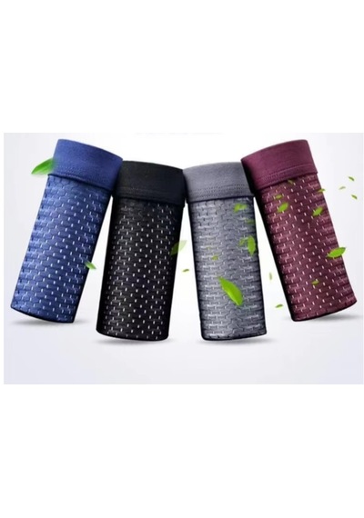 Ece's Desing Buz İpek Erkek Boxer 4 Parça 1001 Gri-bordo-lacivert-siyah