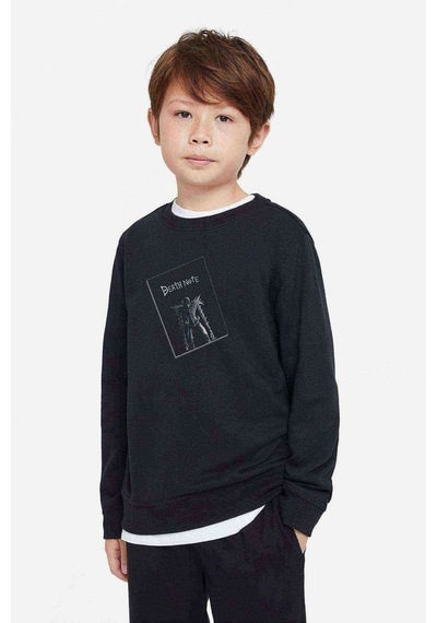Tshirthane Anime Note Death Baskılı Unisex Çocuk Siyah Sweatshirt Siyah