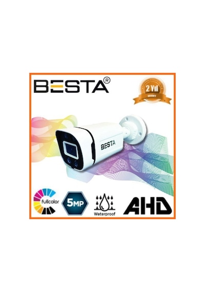 5 Mp 4 Atom Warm Led Ahd Bullet Güvenlik Kamerası Kd-1504
